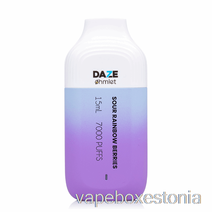 Vape Box Estonia 7 Daze Ohmlet 7000 0% Nullnikotiini ühekordsed Hapud Vikerkaaremarjad